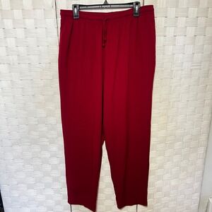Alfred Dunner Casual Pants Drawstring Waist Burgundy Trousers Womens Size‎ 18